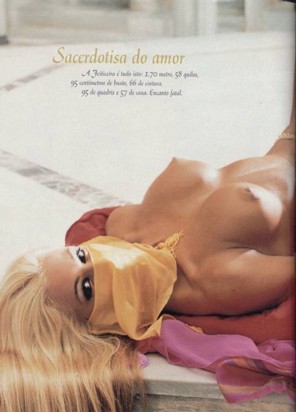 Feiticeira Pelada na Playboy 1999 - Joana Prado nua de véu