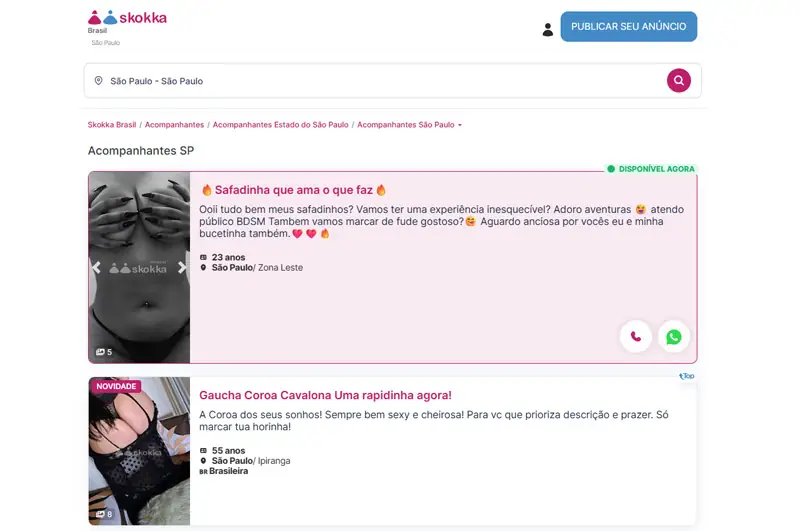 As Melhores Acompanhantes de São Paulo e Rio de Janeiro Skokka Brasil